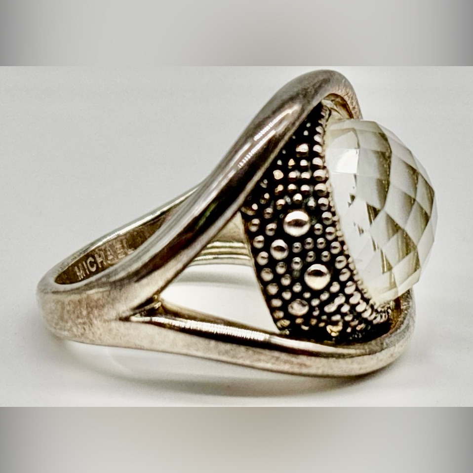 Michael Dawkins 925 Sterling Silver Quartz Ring Size 5 Lot#51